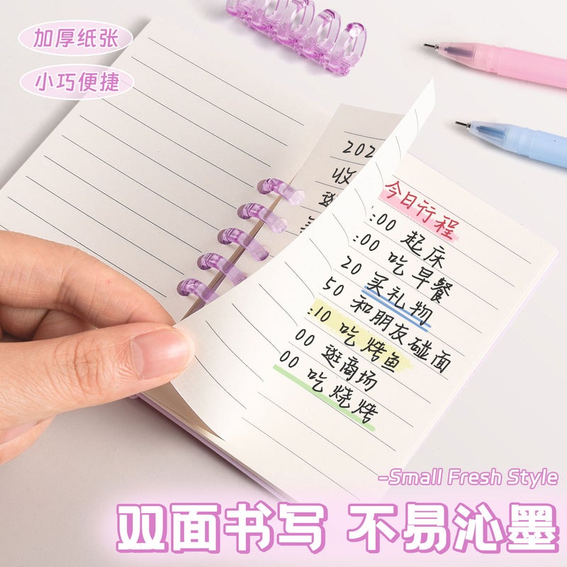 A7 Loose-Leaf Notebook Portable Mini Notebook High-Value Notebook Coil Pocket Detachable Notepad Student - Image 3